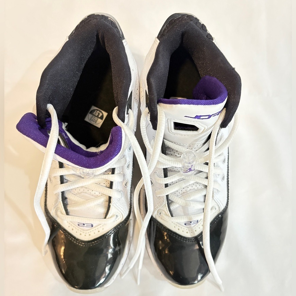 Jordan 6-17-23 Kids White Black Concord Purple Basketball Shoes CK1425-115 4.5Y
